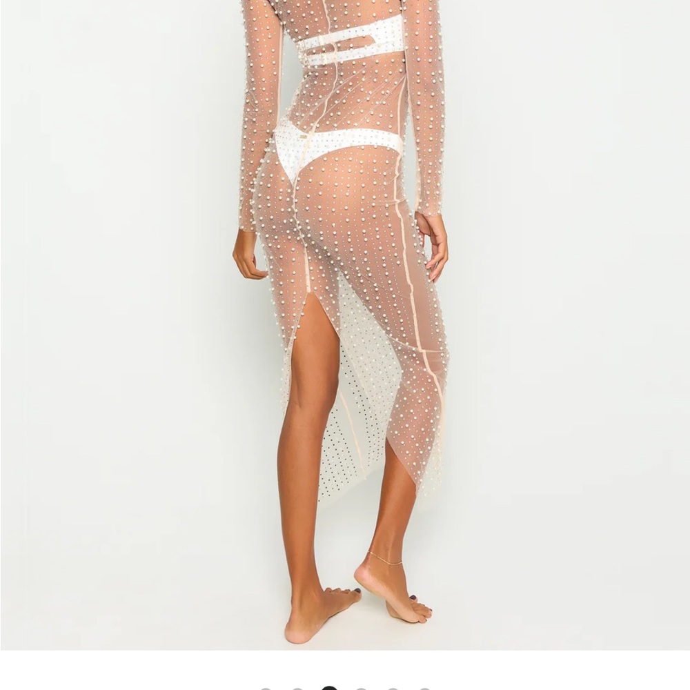 Beach Bunny Sheer Pearl-Embellished Cover-Up